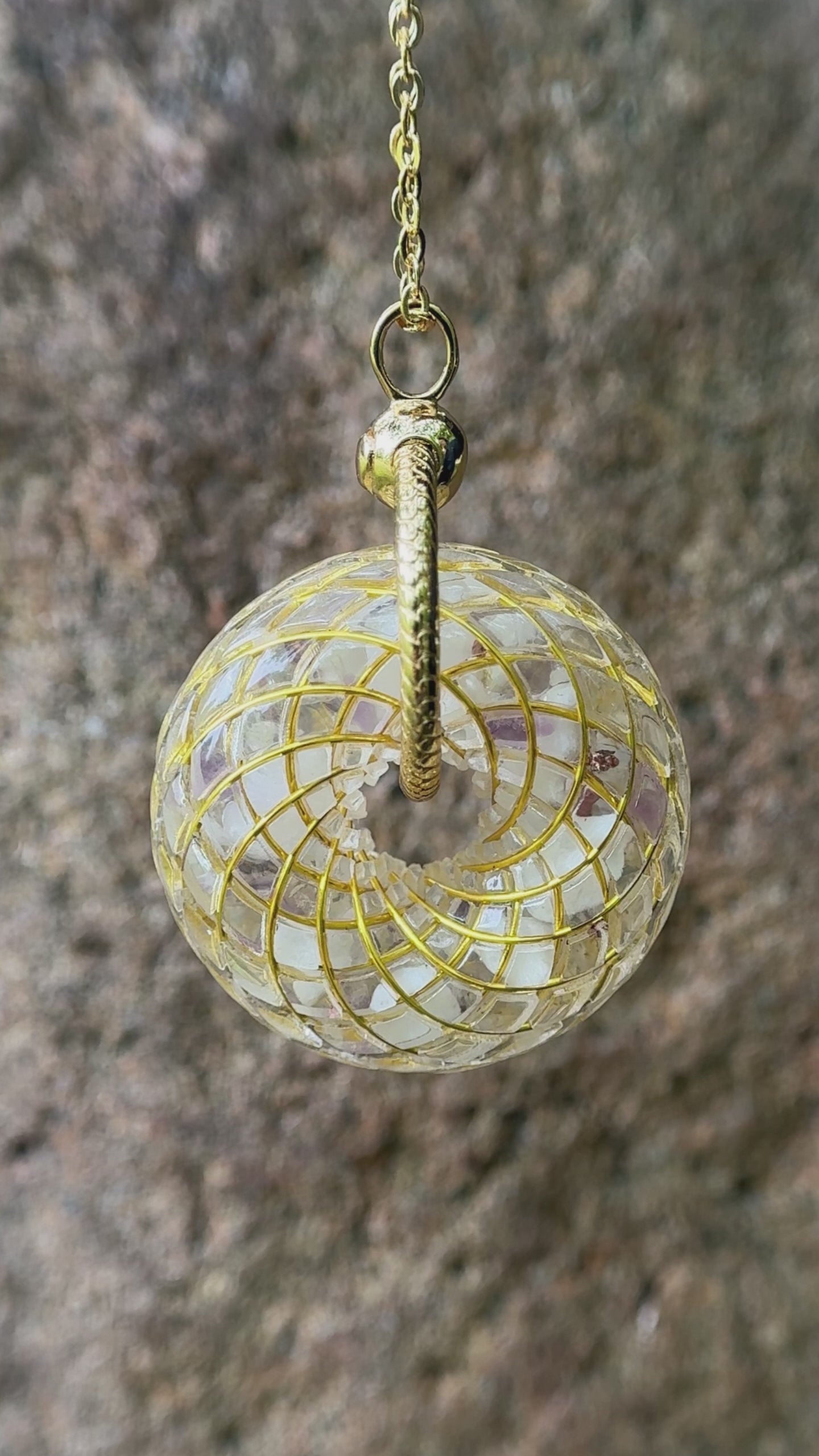 Moonstone & Amethyst Orgonite Torus Rodin Coil Necklace Pendant Chakra Healing Crystal Jewelry Spiritual Gift