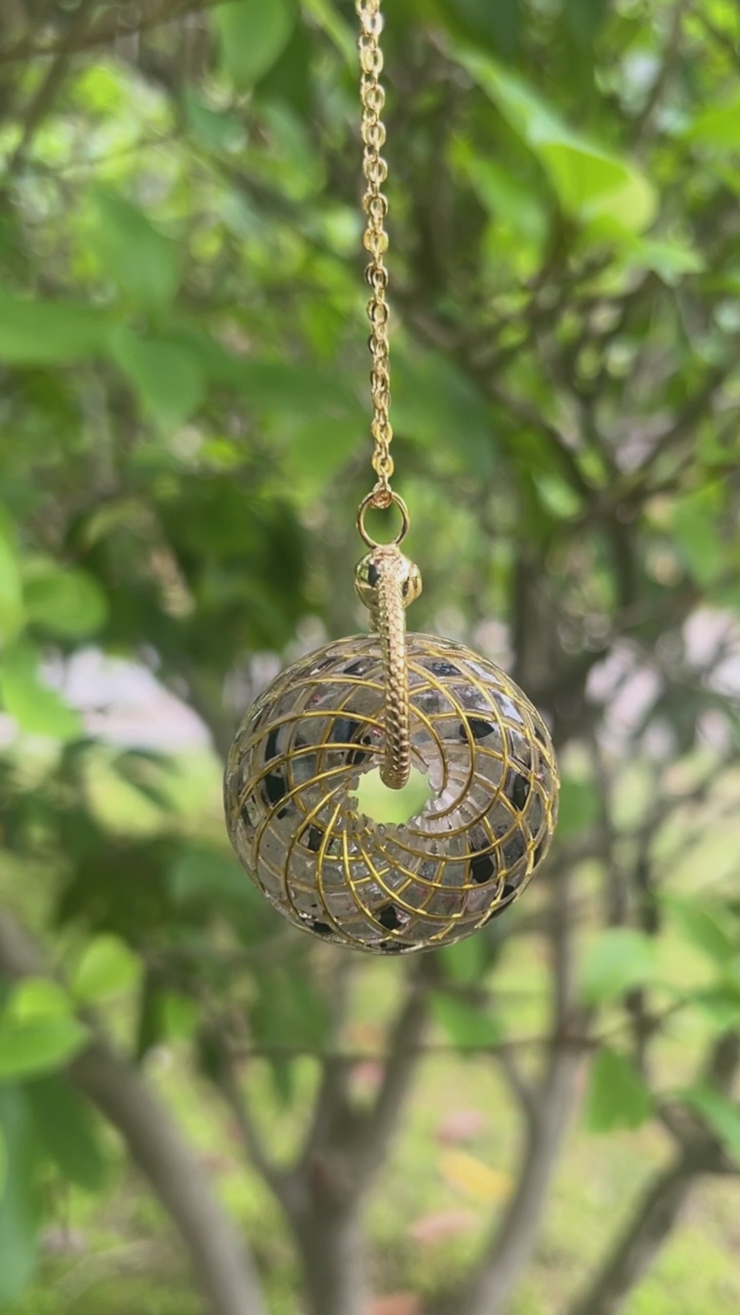 Torus Energy Pendant – Labradorite, Black Tourmaline & Clear Quartz Handcrafted Sacred Geometry Spiritual Gift