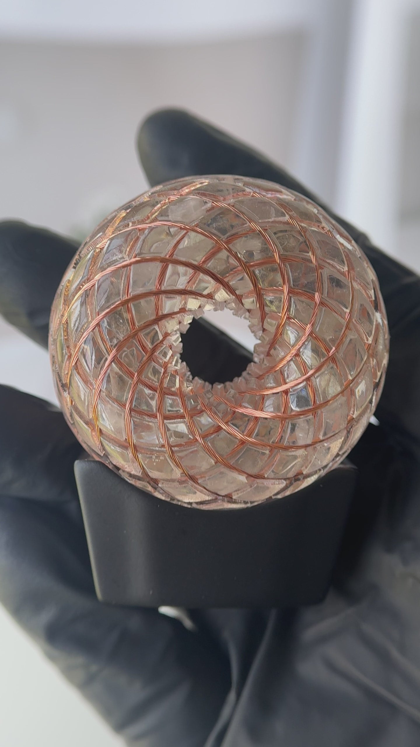 Meteorite Series: Libyan Desert Glass Torus Field - Sacred Geometry Device for Meditation & Balance