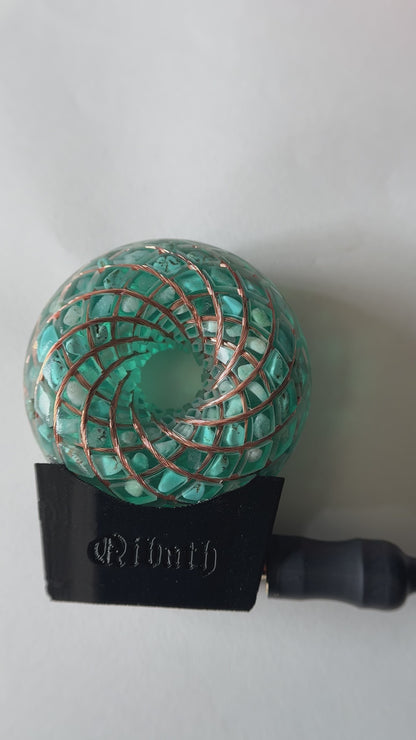 6CM-Handmade Rodin Coil Torus Orgonite Quartz Crystal | Inlaid Crystals  Moonstone, Obsidian