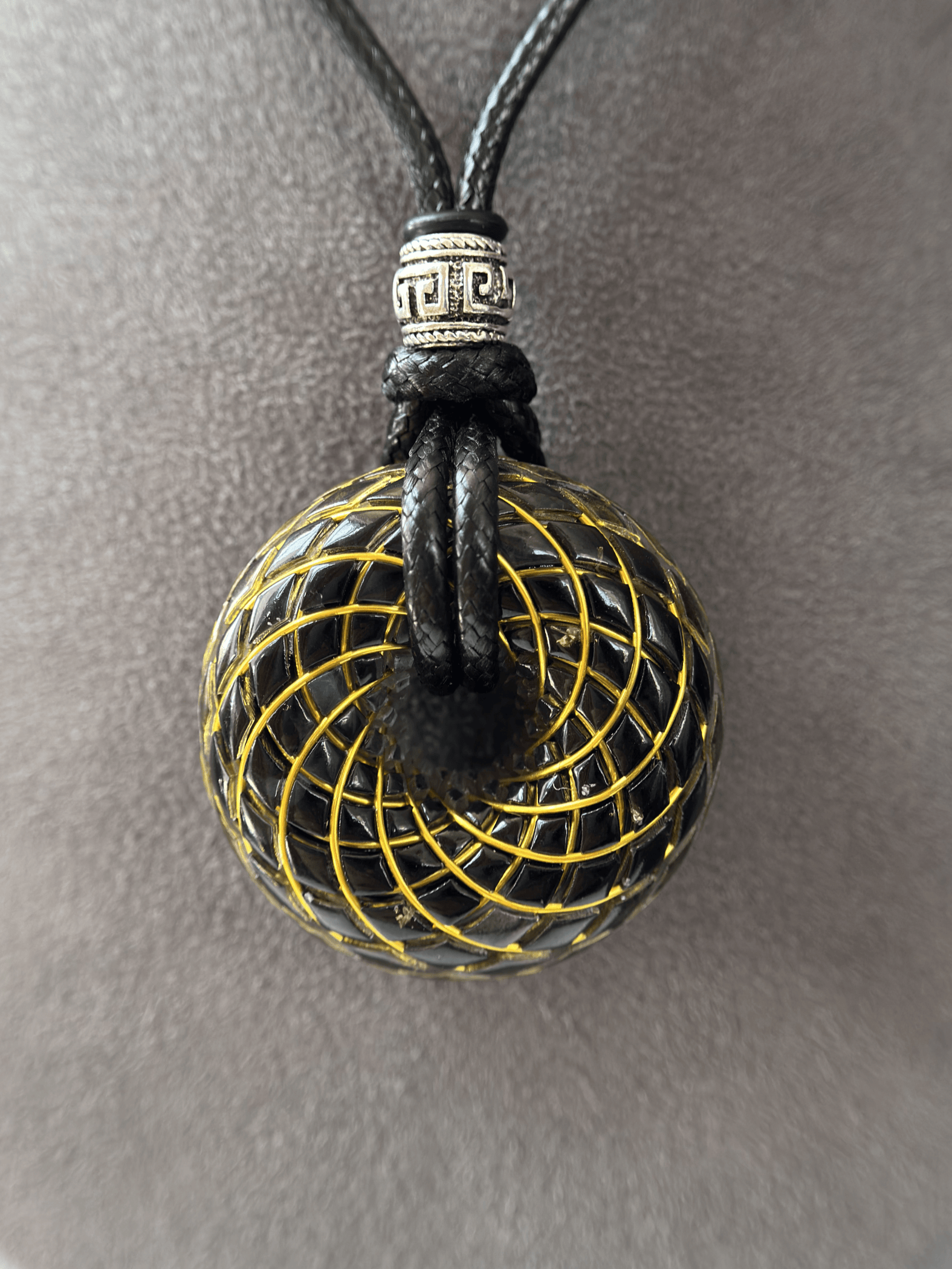 Orgonite Torus Rodin Coil Necklace Pendant Chakra balancing Labradorite Crystal Spiritual Jewelry Gifts