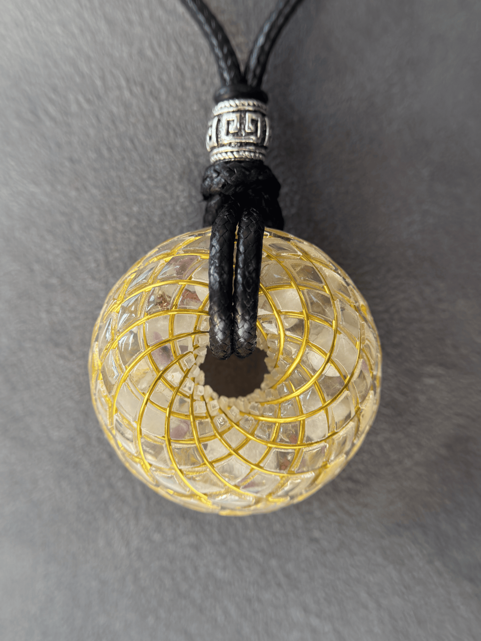 Moonstone & Amethyst Orgonite Torus Rodin Coil Necklace Pendant Chakra Healing Crystal Jewelry Spiritual Gift